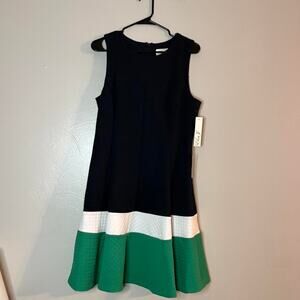 Green and white midi Eliza J Office Dress\ Business Old money